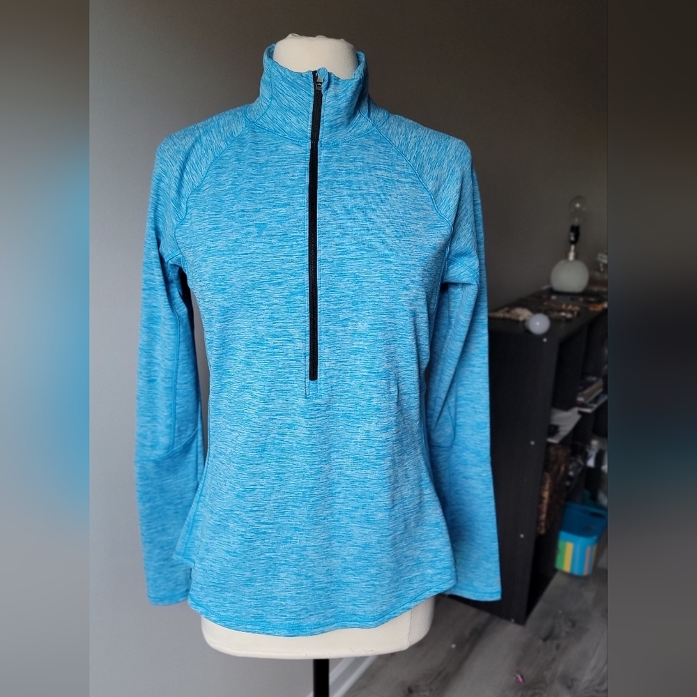 DSG Women's Heathered Blue Quarter-Zip Sweatshirt Size L.